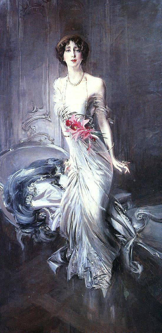 Giovanni Boldini Portrait of Madame E. L. Doyen - Canvas Print