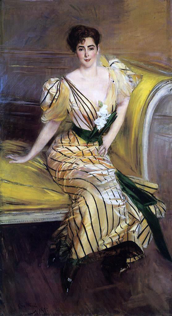 Giovanni Boldini Portrait of Madame Josephina Alvear de Errazuriz - Canvas Print