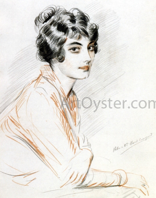 Paul Cesar Helleu Portrait of Madame Marcel Cassaguet - Canvas Print