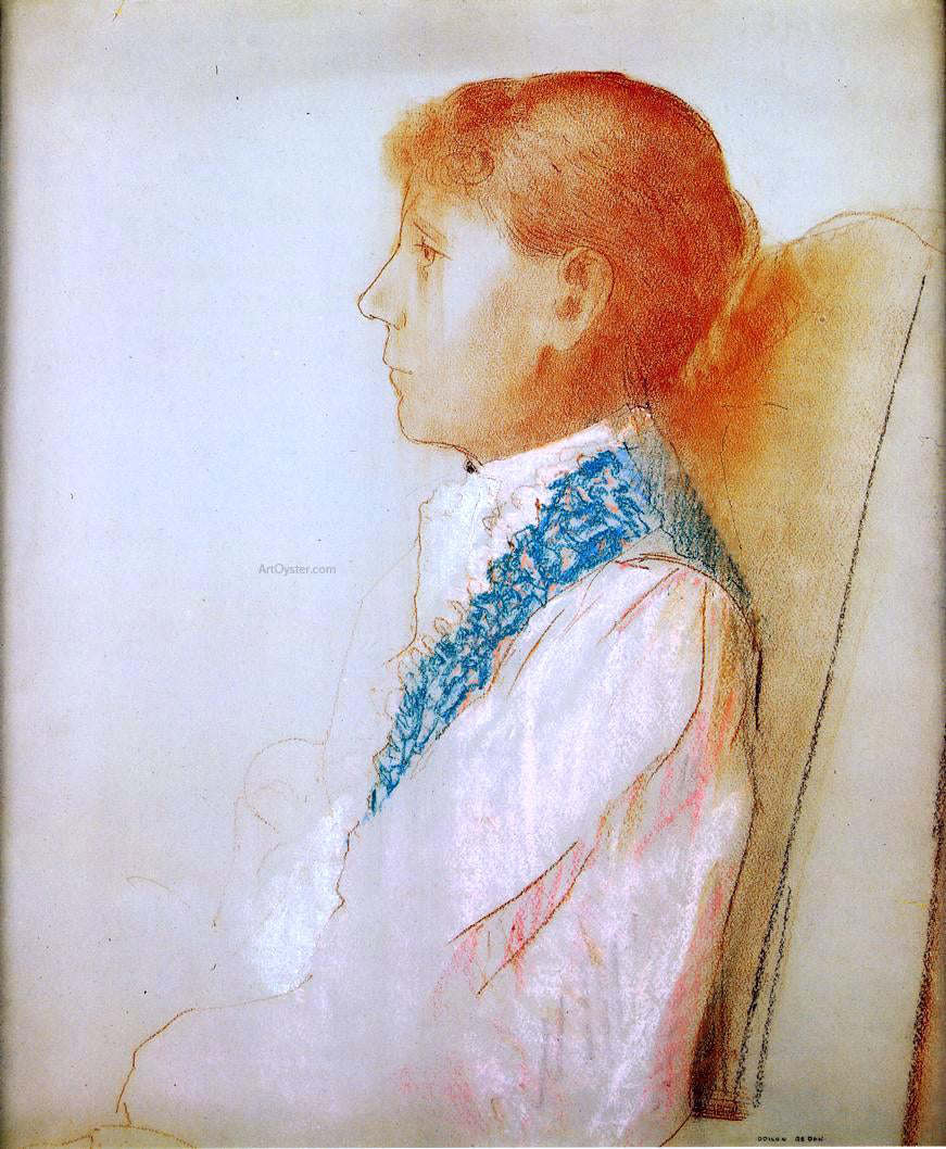 Odilon Redon Portrait of Madame Redon in Profile - Canvas Print