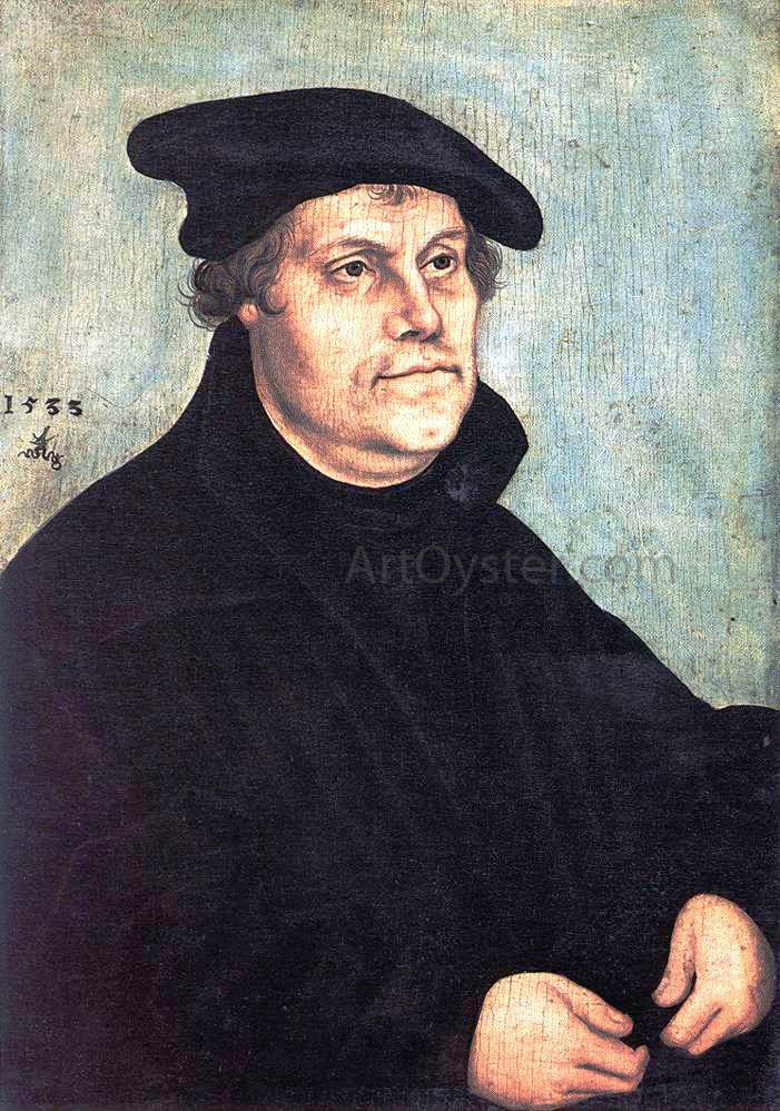 The Elder Lucas Cranach Portrait of Martin Luther - Canvas Print