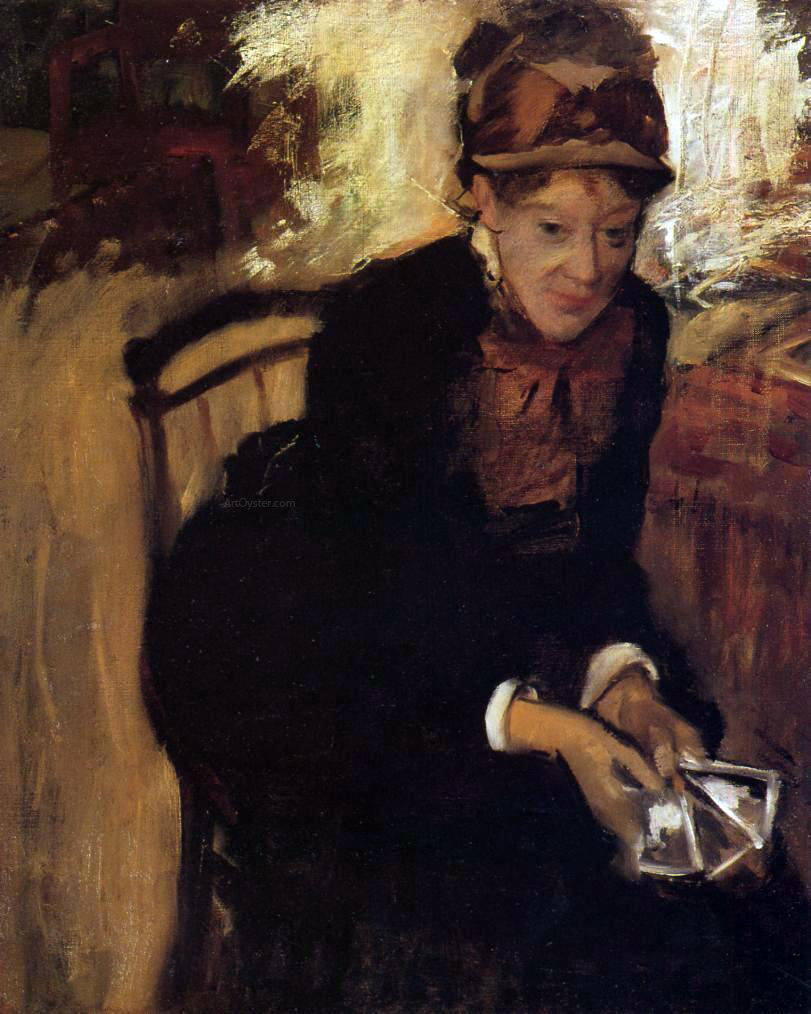 Edgar Degas Portrait of Mary Cassatt - Canvas Print