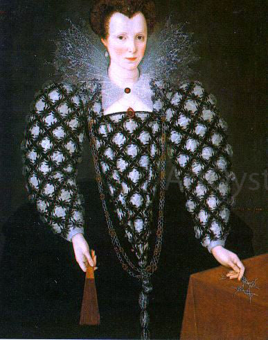 The Younger Marcus Gheeraerts Portrait of Mary Rogers: Lady Harrington - Canvas Print