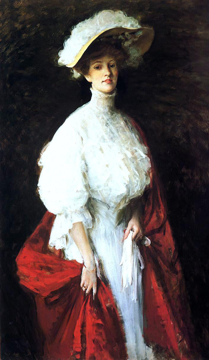 William Merritt Chase Portrait of Miss Frances Vonlohr Earle - Canvas Print