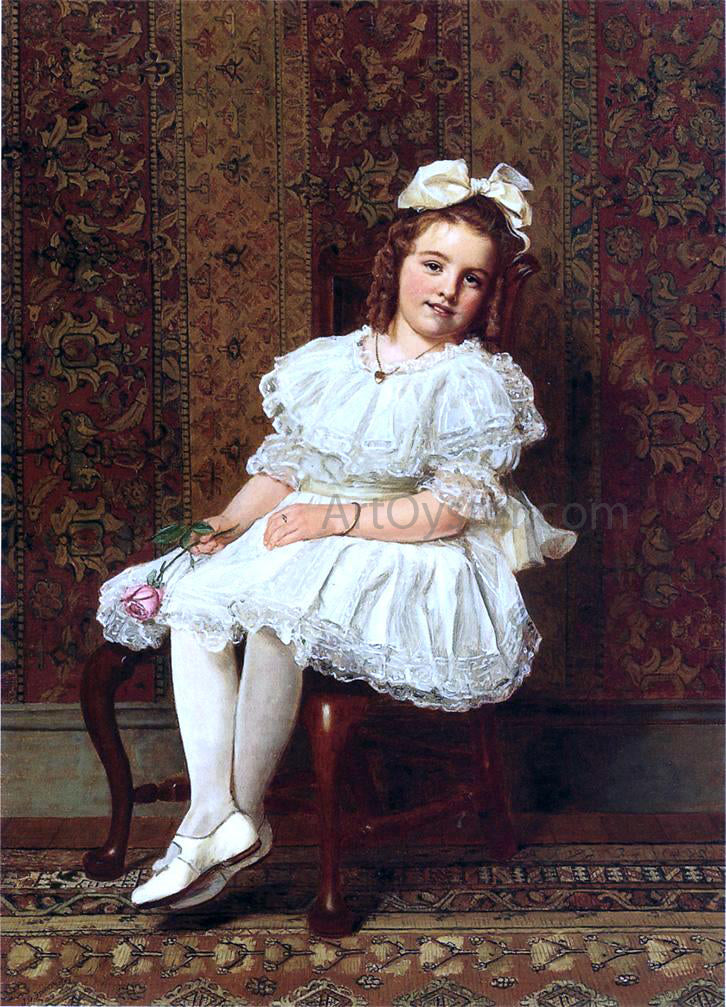 John George Brown Portrait of Miss Gibson - Canvas Print