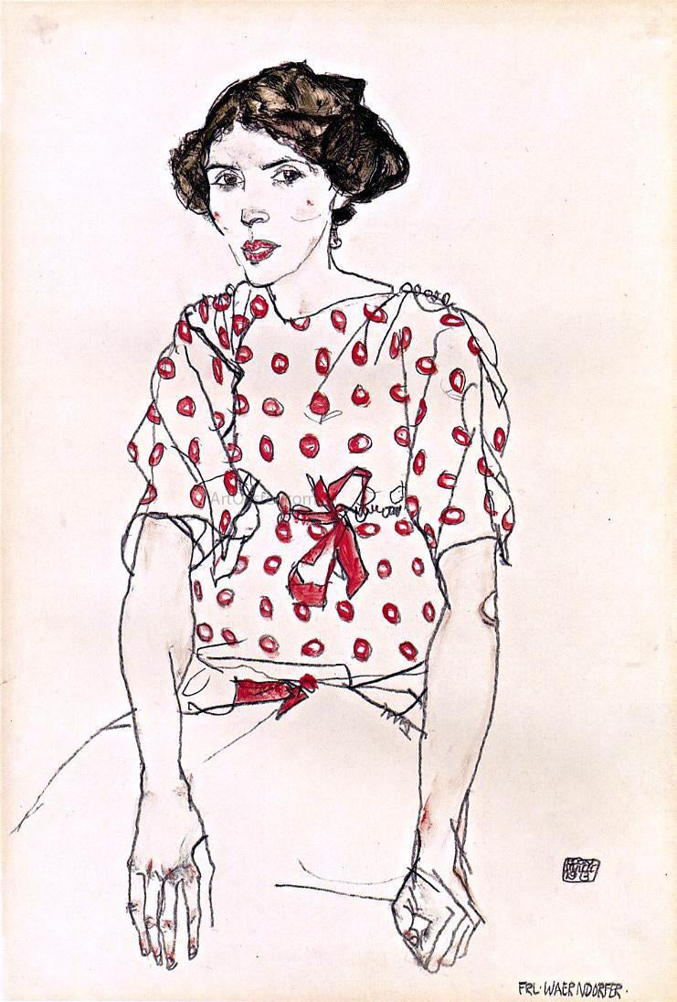 Egon Schiele Portrait of Miss Waerndorfer - Canvas Print