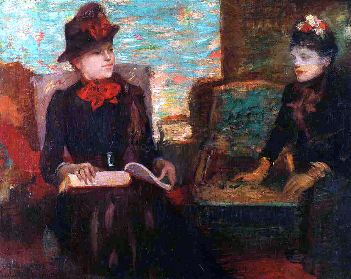 Adolfo Guiard Portrait of Mlle. Sanlaville - Canvas Print