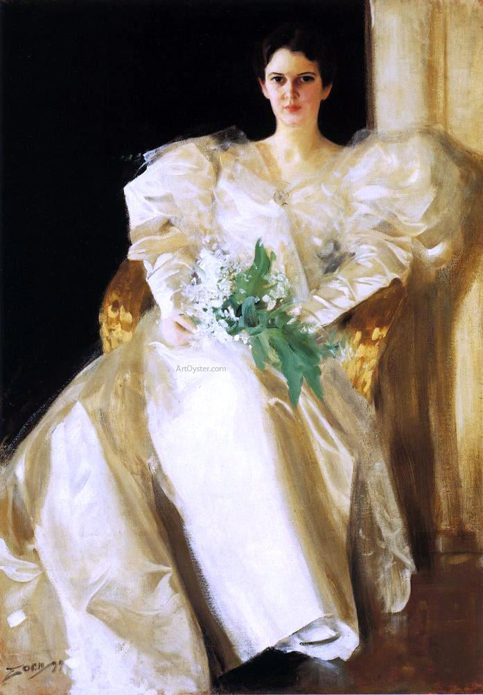 Anders Zorn Portrait of Mrs. Eben Richards - Canvas Print