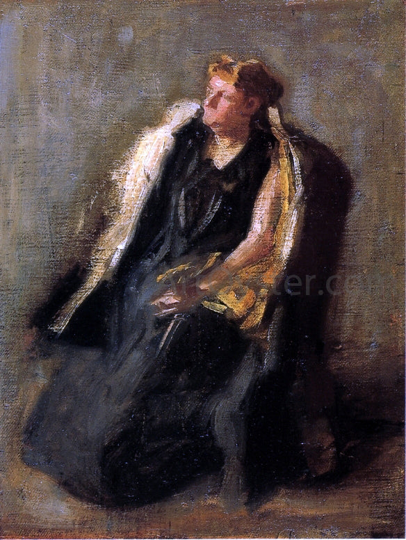 Thomas Eakins Portrait of Mrs. Hubbard (sketch) - Canvas Print