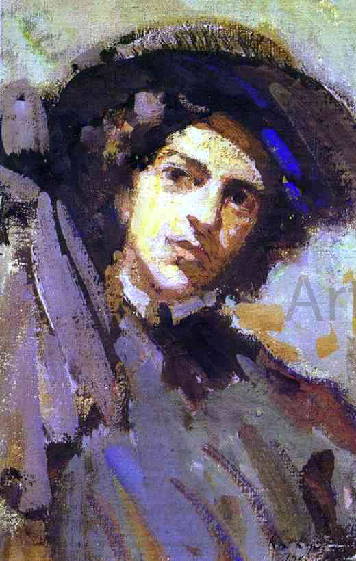 Constantin Alexeevich Korovin Portrait of Nadezhda Komarovskaya - Canvas Print