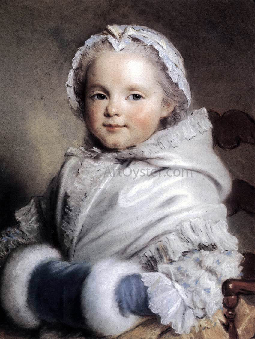Maurice Quentin De La Tour Portrait of Nicole Richard as Child - Canvas Print