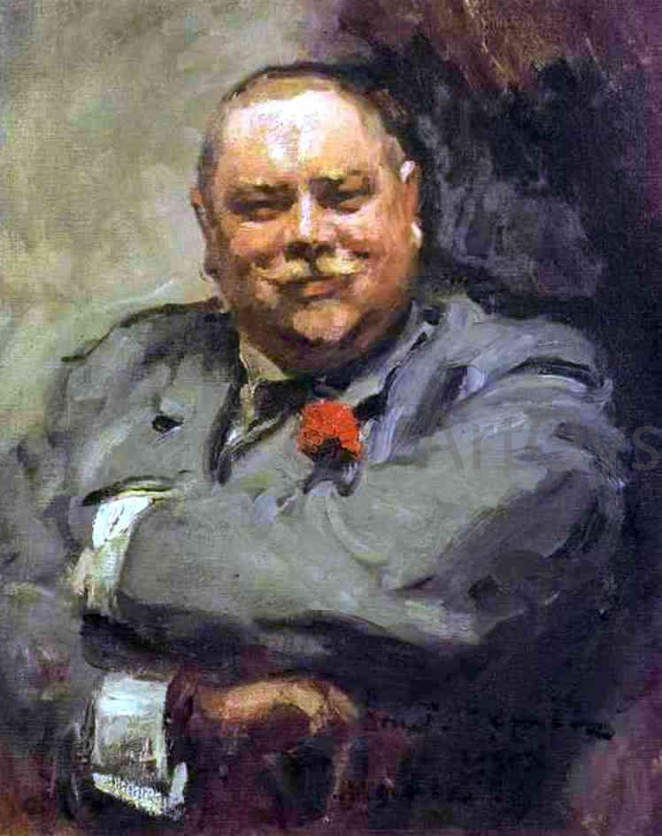 Constantin Alexeevich Korovin Portrait of Nikolay Chichagov - Canvas Print