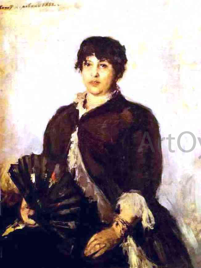 Constantin Alexeevich Korovin Portrait of Olga Alyabyeva - Canvas Print