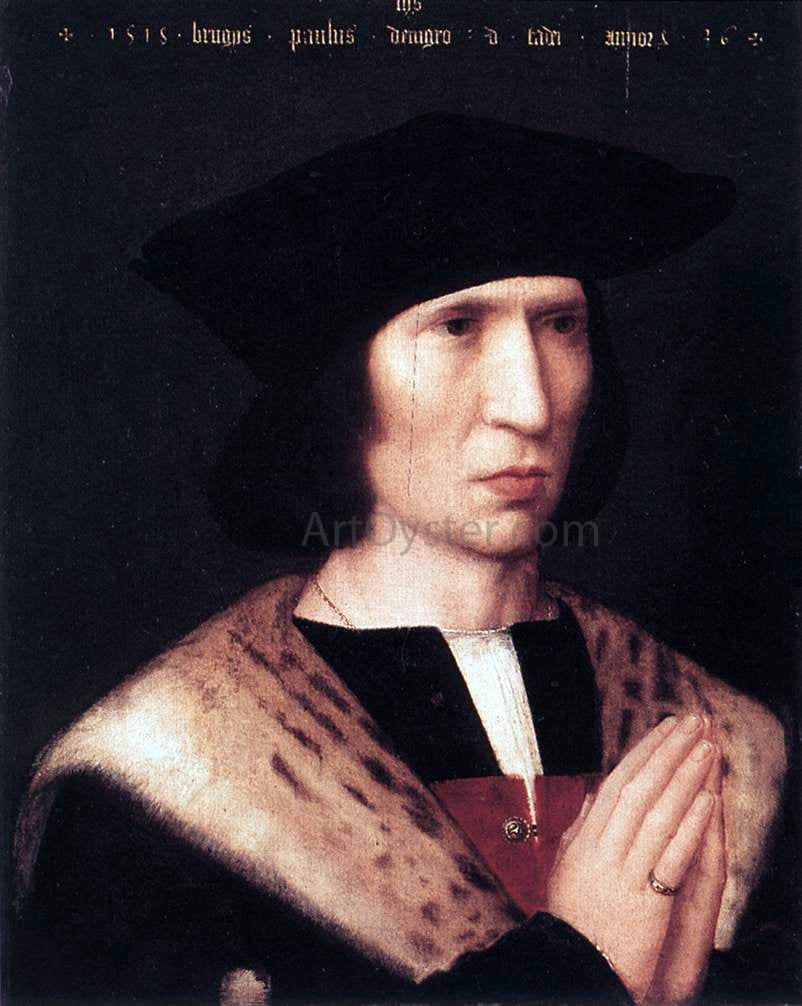 Adriaen Isenbrant Portrait of Paulus de Nigro - Canvas Print
