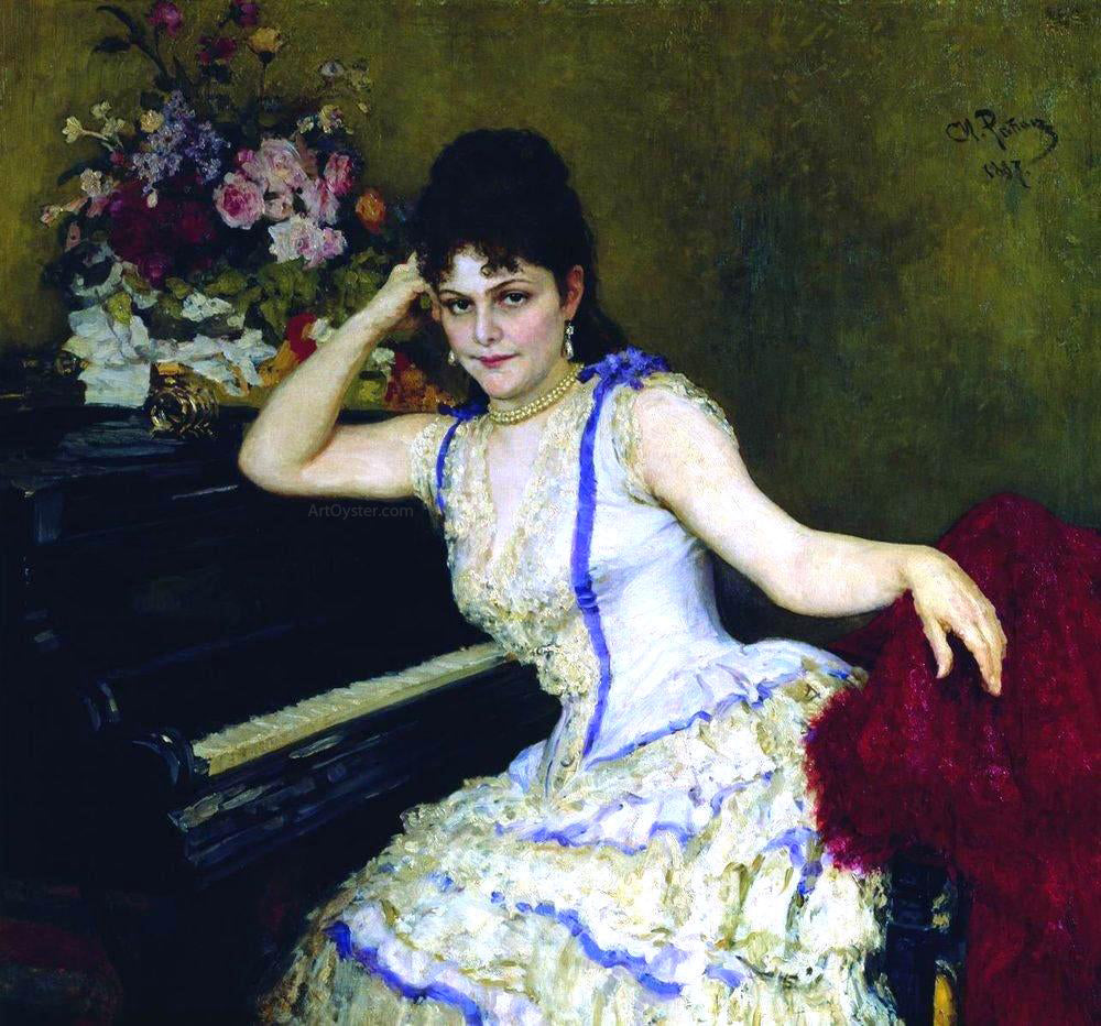 Ilia Efimovich Repin Portrait of Pianist and Professor of Saint-Petersburg Conservatory Sophie Menter - Canvas Print