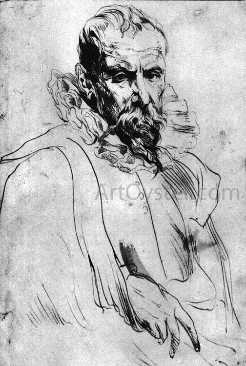 Sir Antony Van Dyck Portrait of Pieter Bruegel the Younger - Canvas Print