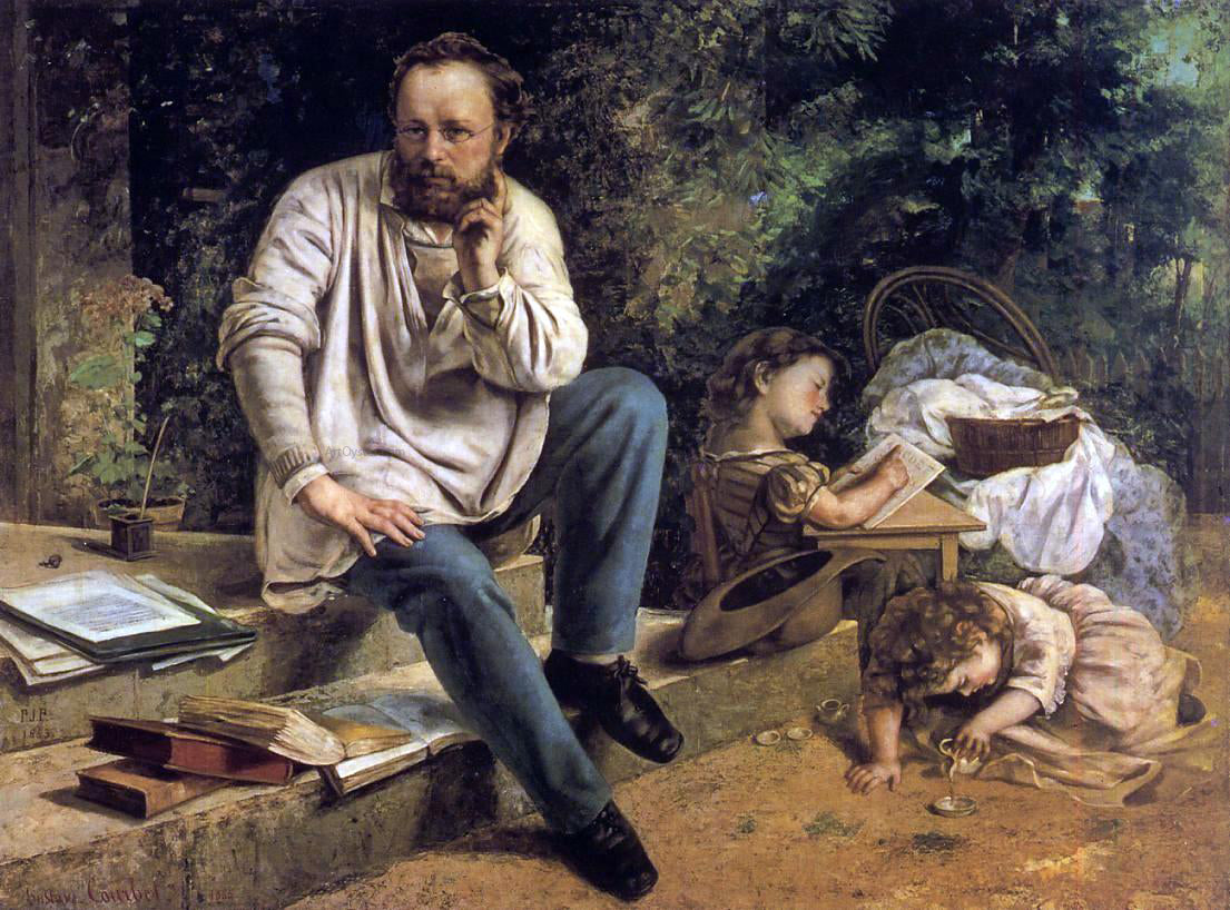 Gustave Courbet Portrait of P.J. Proudhon in 1853 - Canvas Print
