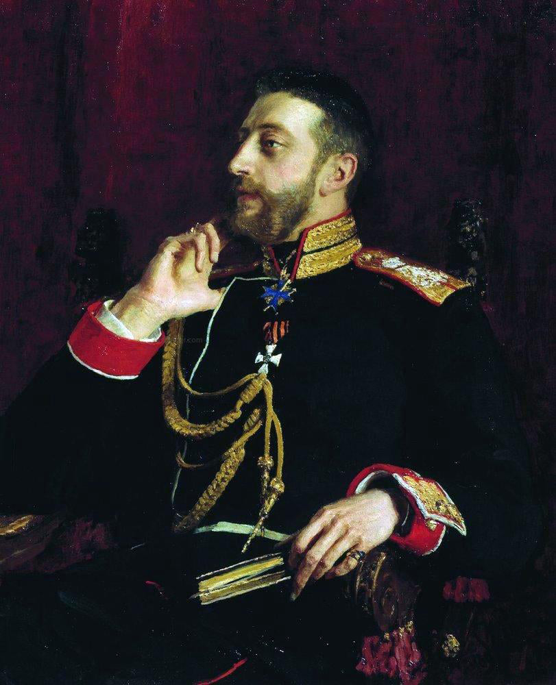Ilia Efimovich Repin Portrait of Poet Grand Prince Konstantin Konstantinovich Romanov - Canvas Print