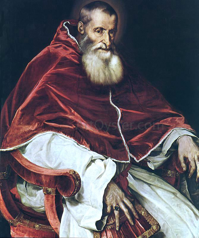 Titian Portrait of Pope Paul III - Canvas Print