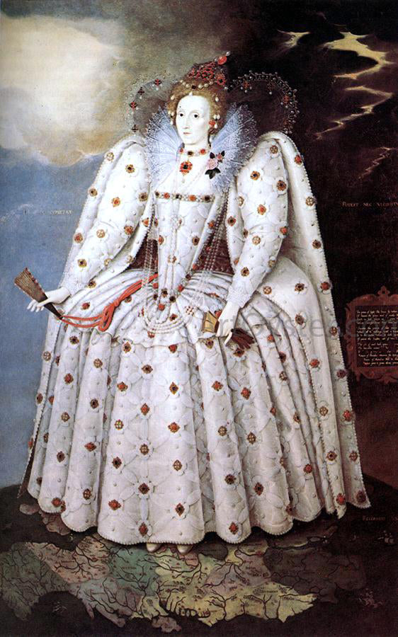 The Younger Marcus Gheeraerts Portrait of Queen Elisabeth I - Canvas Print