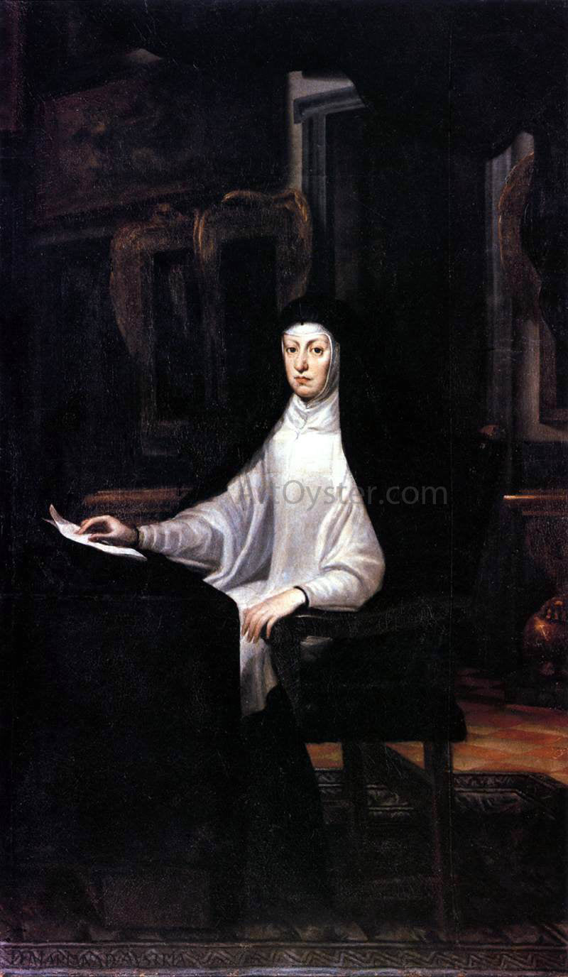 Juan Carreno De Miranda Portrait of Queen Mariana de Austria - Canvas Print