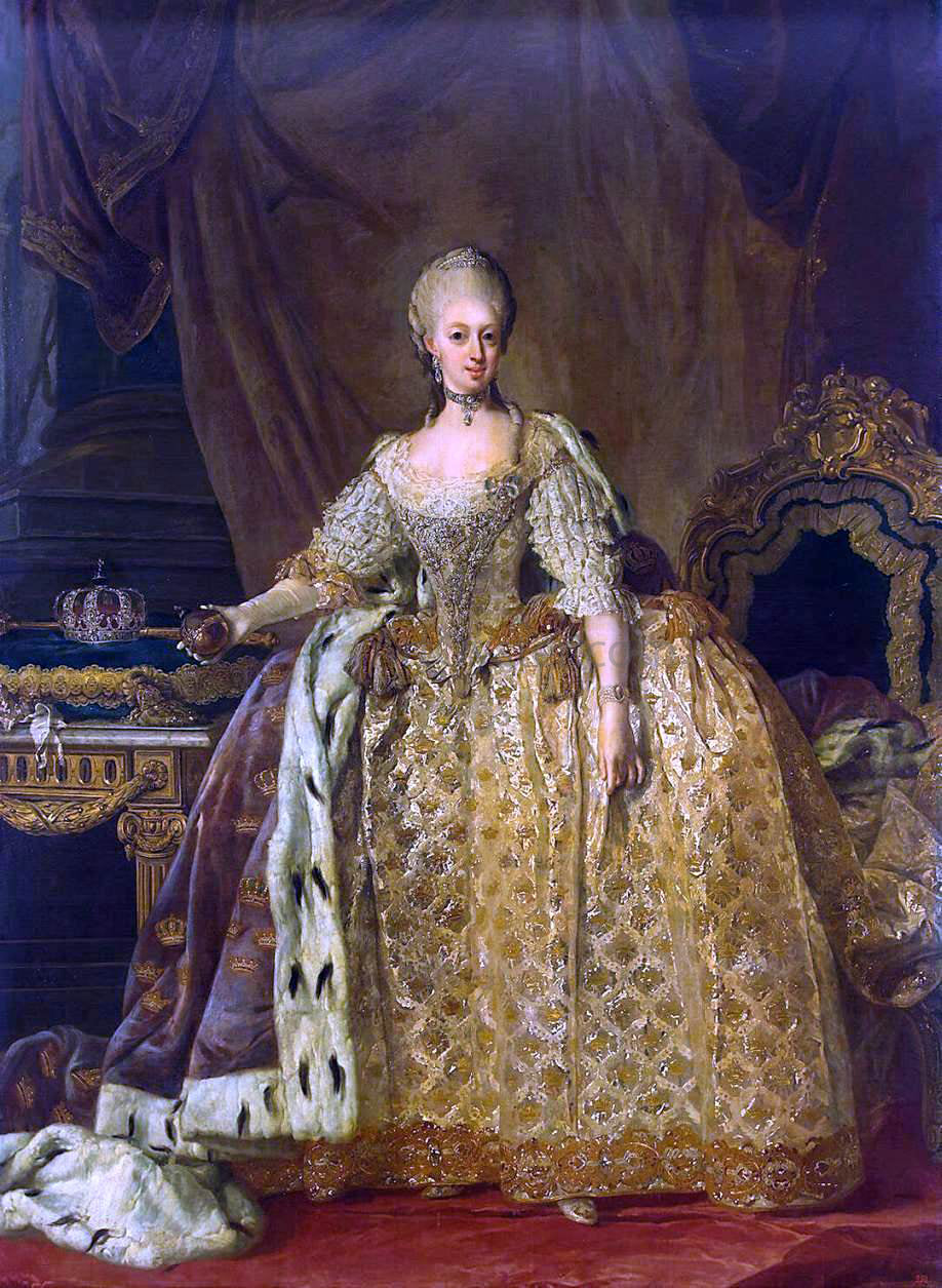 The Younger Lorentz Pasch Portrait of Queen Sophie-Magdalene - Canvas Print