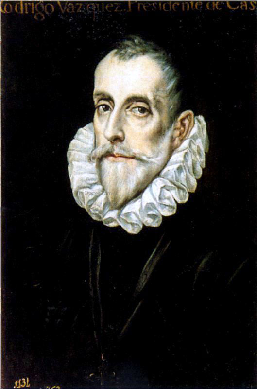 El Greco Portrait of Rodrigo Vazquez - Canvas Print