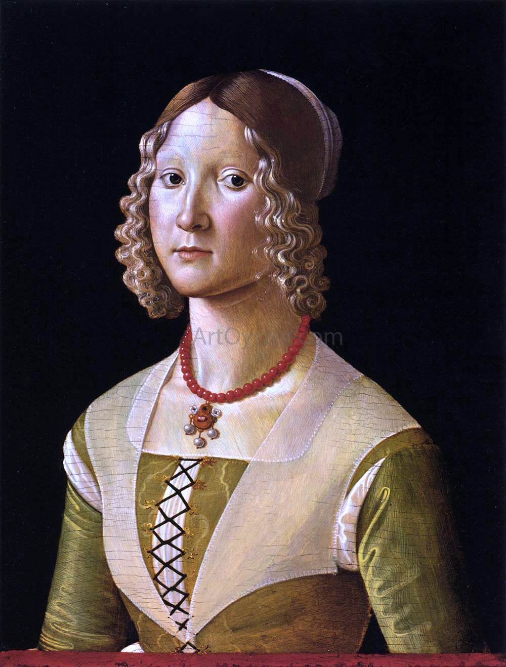 Davide Ghirlandaio Portrait of Selvaggia Sassetti - Canvas Print