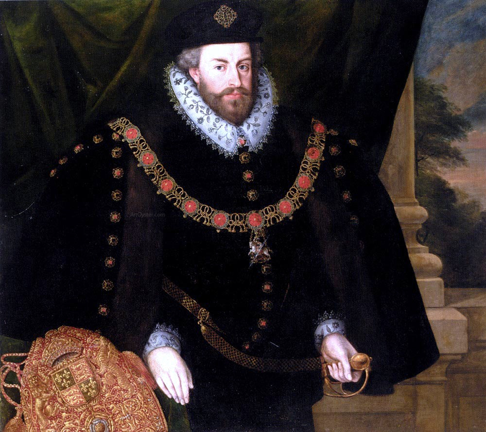 The Younger Marcus Gheeraerts Portrait of Sir Christopher Hatton - Canvas Print