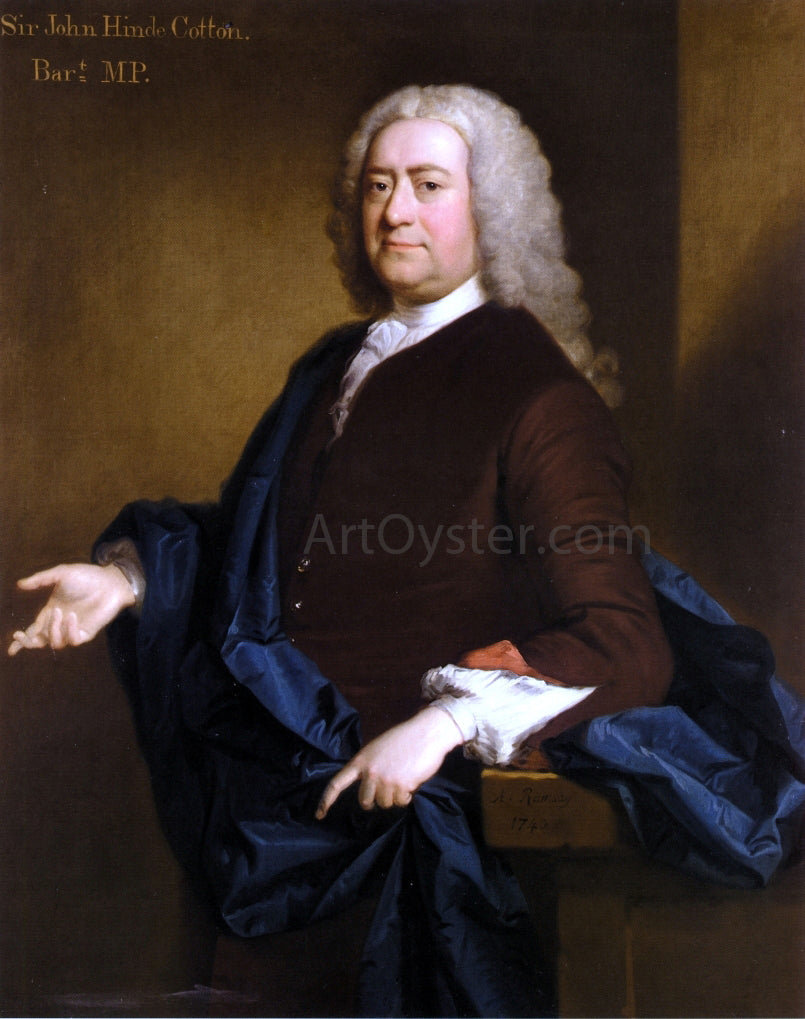 Allan Ramsay Portrait of Sir John Hynde Cotton, 3rd BT. - Canvas Print