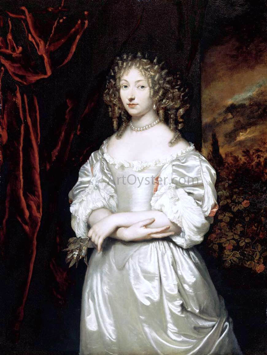 Caspar Netscher Portrait of Suzanna Huygens - Canvas Print