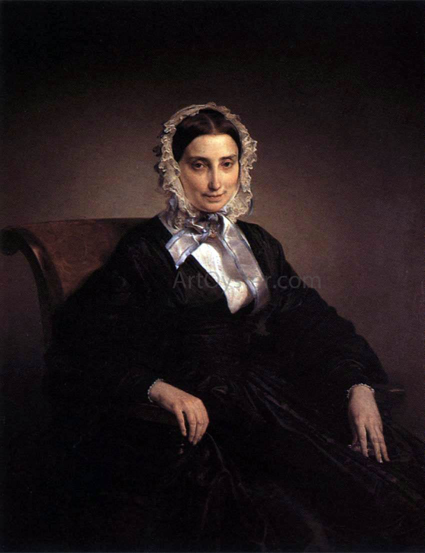 Francesco Hayez Portrait of Teresa Barri Stampa - Canvas Print