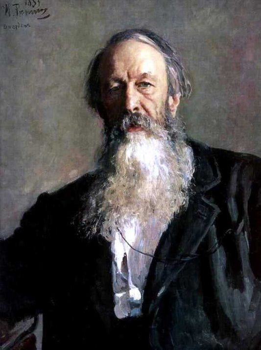 Ilia Efimovich Repin Portrait of the Art Critic Vladimir Stasov - Canvas Print
