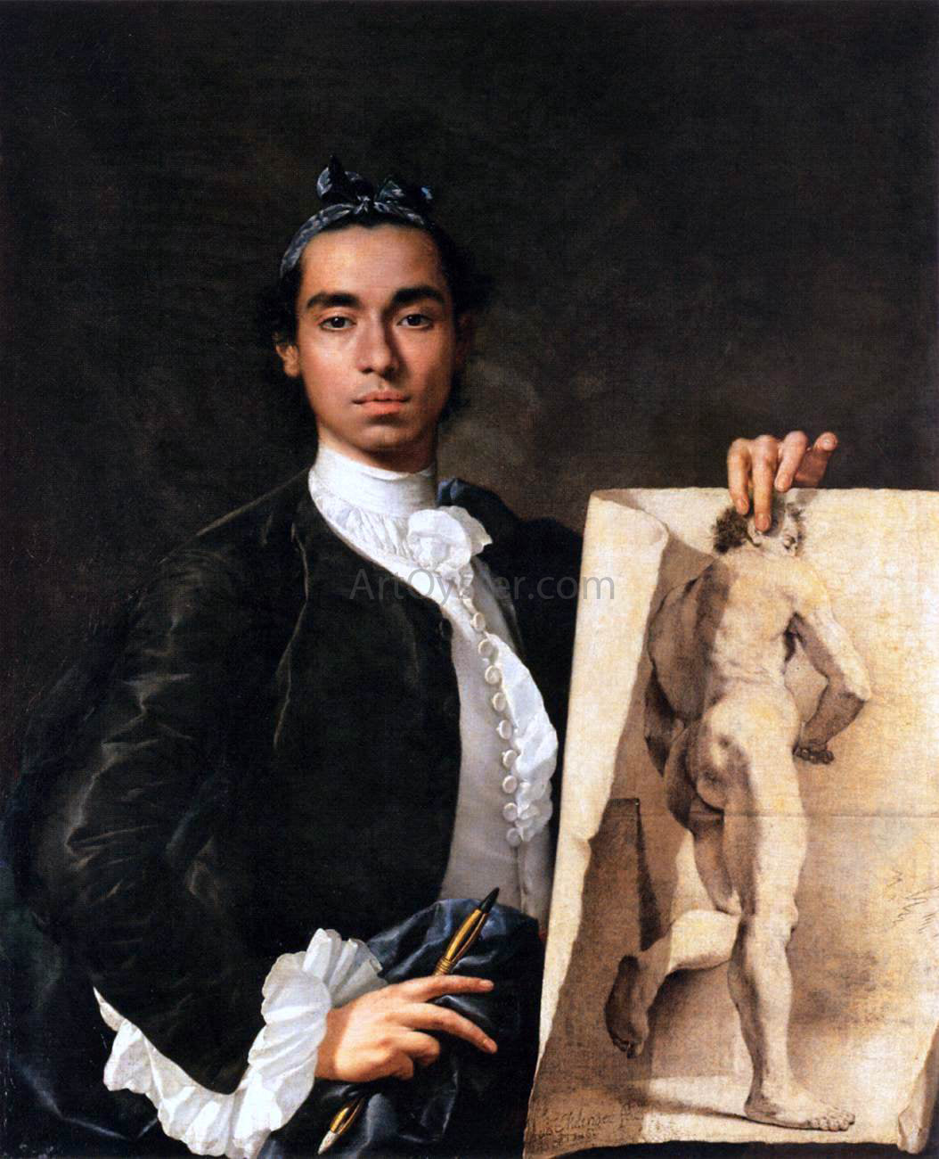 Luis Melendez Portrait of the Artist - Canvas Print