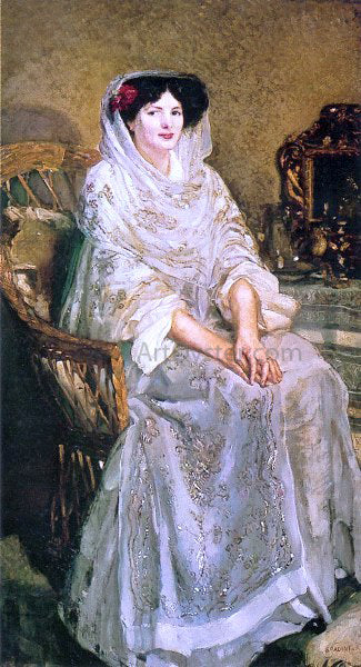 Armando Spadini Portrait of the Artist's Wife - Canvas Print