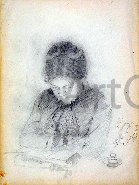 Paul Peel Portrait of the Artist's Wife - Canvas Print