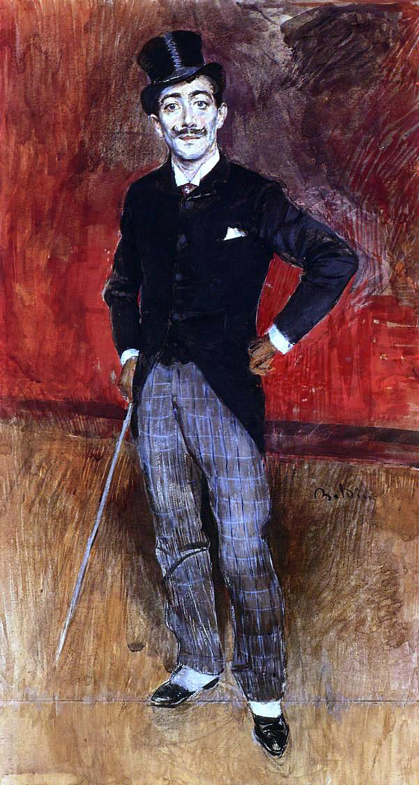 Giovanni Boldini Portrait of the Comte de Rasty - Canvas Print