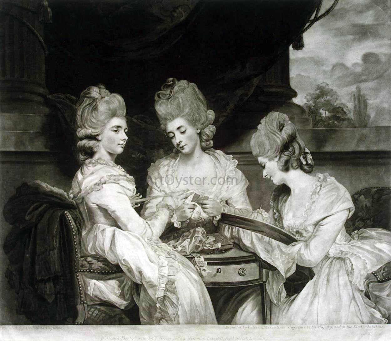Valentine Green Portrait of the Ladies Waldegrave - Canvas Print
