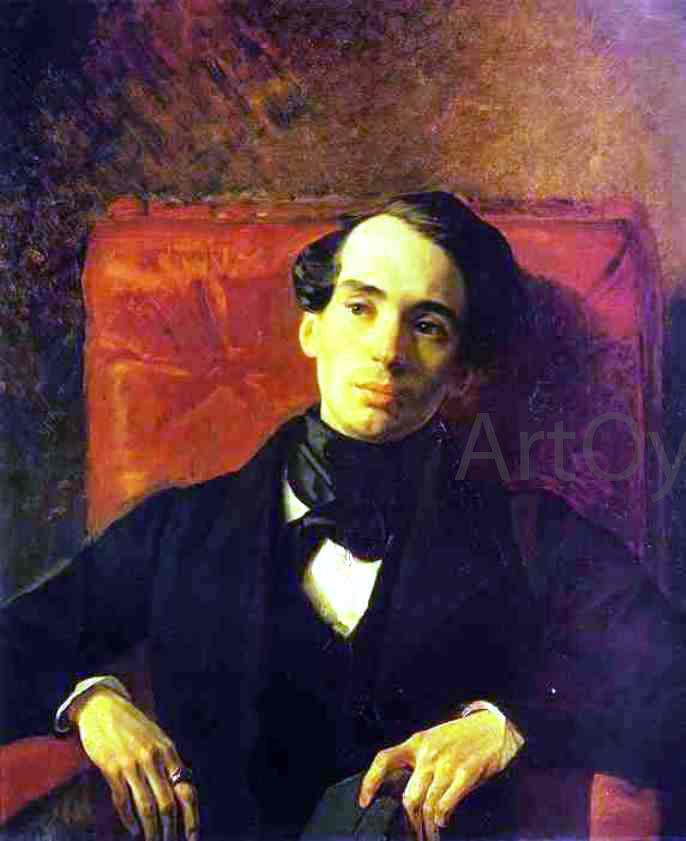 Karl Pavlovich Brulloff Portrait of the Poet and Translator A. N. Strugovshchikov - Canvas Print