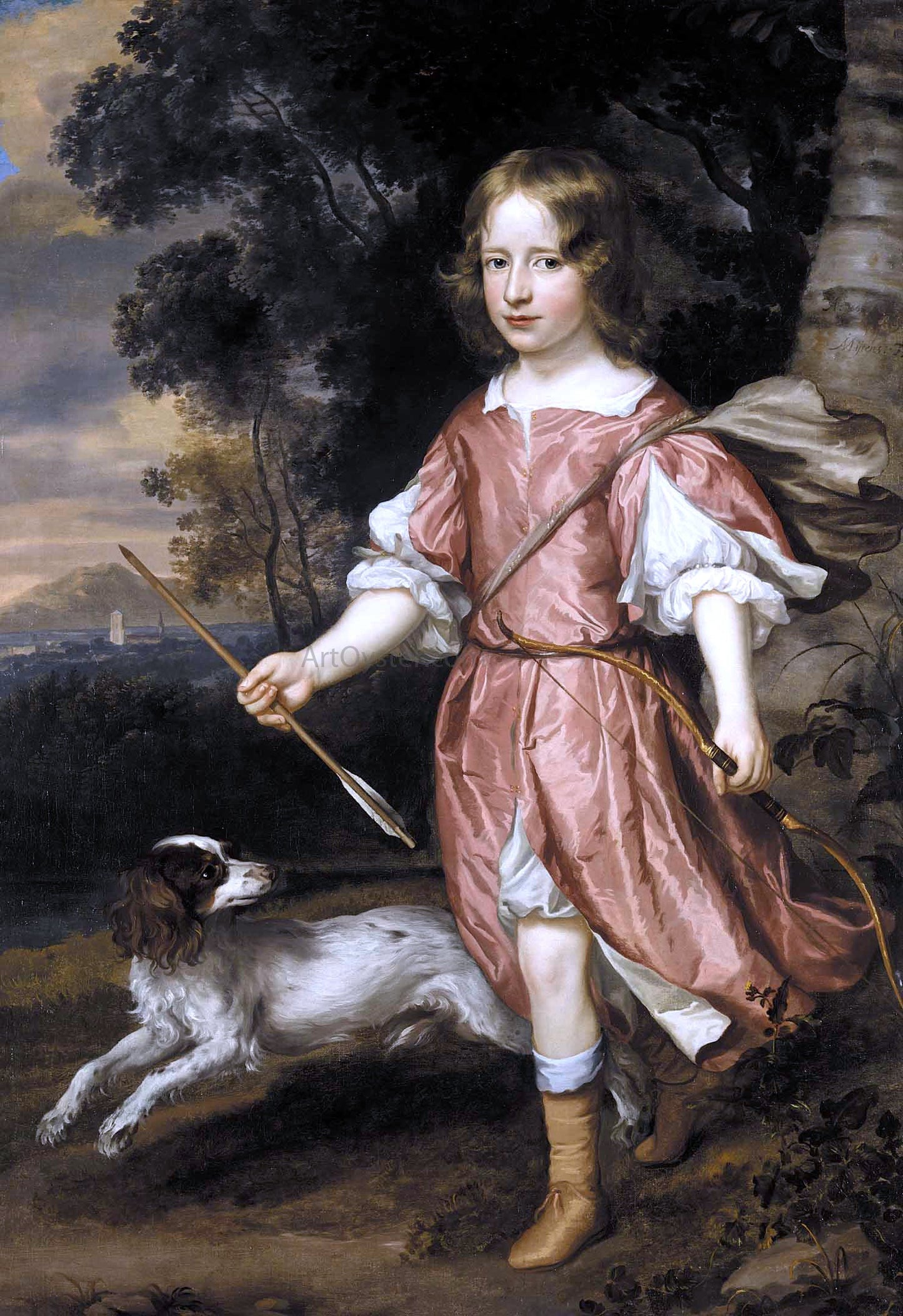 Jan Mytens Portrait of the Son of a Nobleman as Cupid - Canvas Print