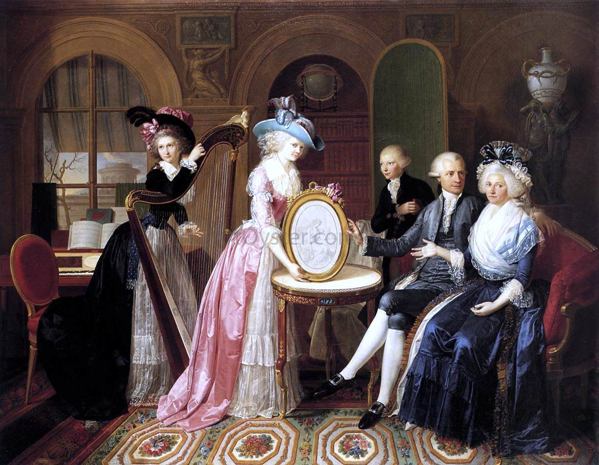 Jan Bernard Duvivier Portrait of the Villers Family - Canvas Print
