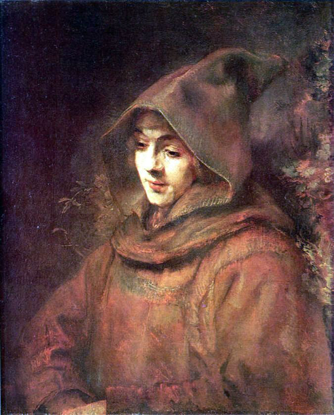 Rembrandt Van Rijn Portrait of Titus in Monk Costume - Canvas Print