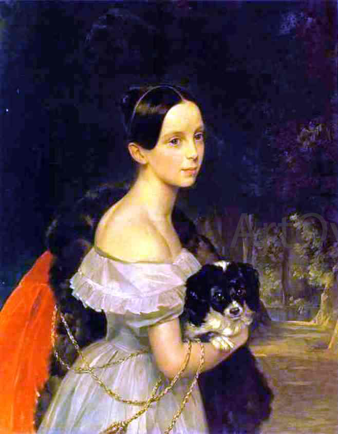 Karl Pavlovich Brulloff Portrait of U. M. Smirnova - Canvas Print
