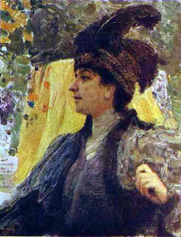Ilia Efimovich Repin Portrait of V. V. Verevkina - Canvas Print