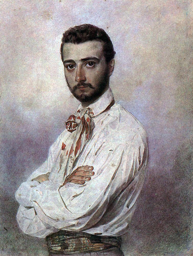 Karl Pavlovich Brulloff Portrait of Vicenzo Tittoni - Canvas Print