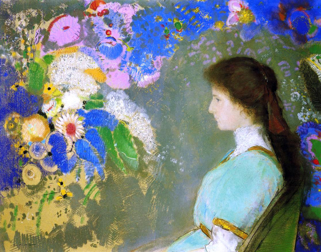 Odilon Redon Portrait of Violette Heyman - Canvas Print