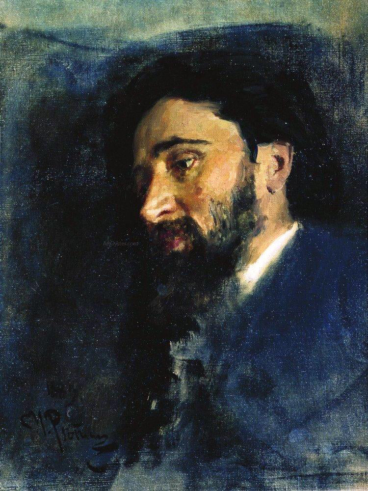 Ilia Efimovich Repin Portrait of writer Vsevolod Mikhailovich Garshin, Study - Canvas Print