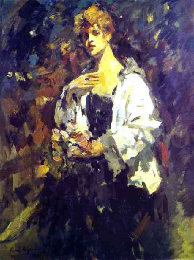 Constantin Alexeevich Korovin Portrait of Z. Pertseva - Canvas Print