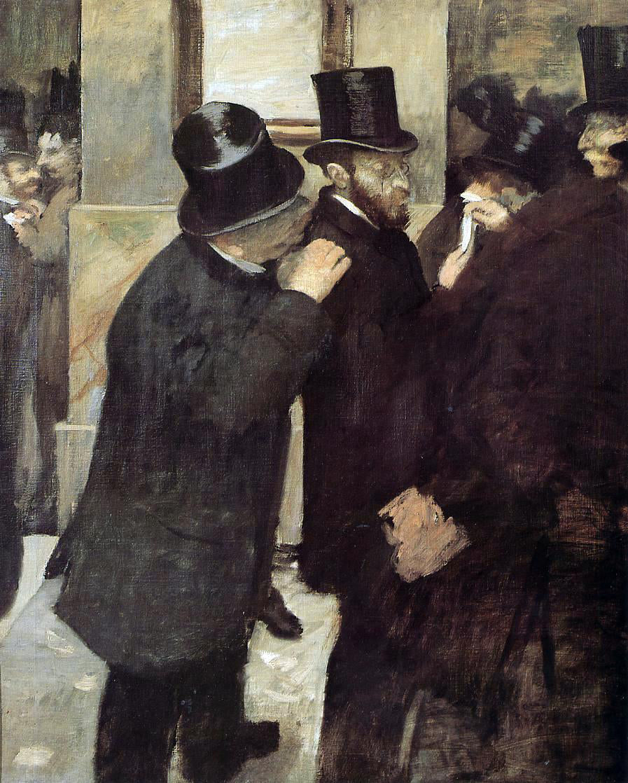 Edgar Degas Portraits, at the Stock Exchange - Canvas Print
