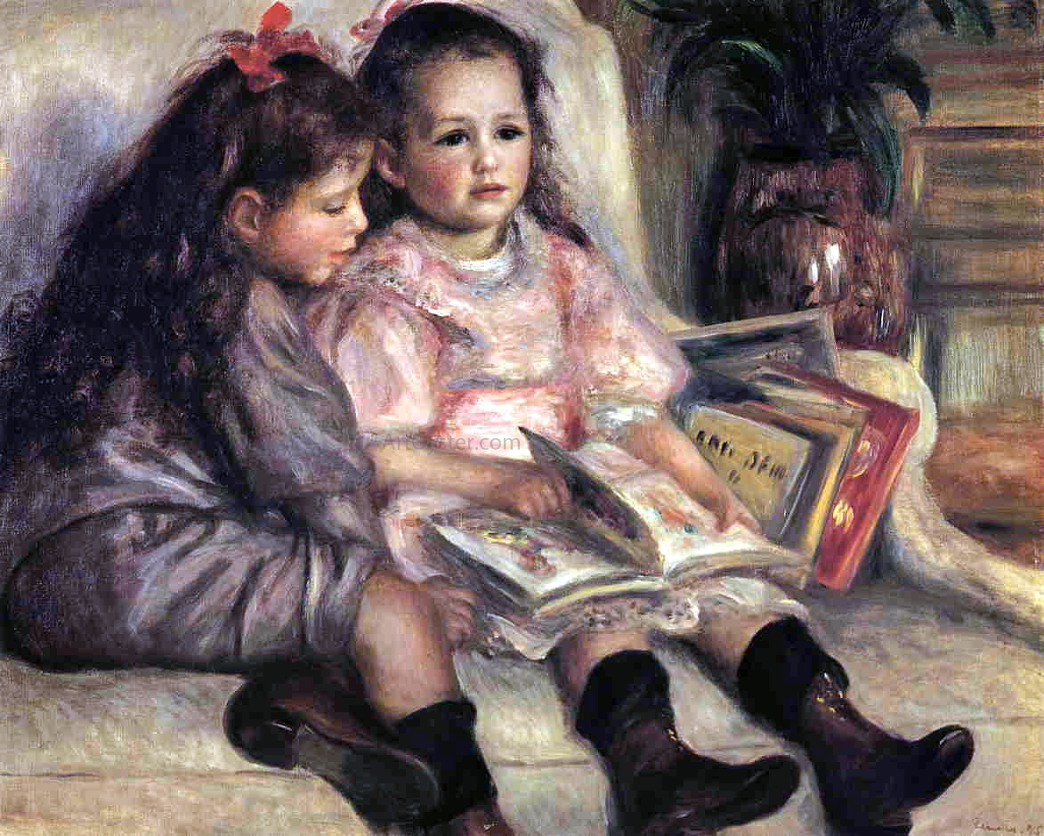 Pierre Auguste Renoir A Portrait of Two Children - Canvas Print